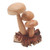 Hand Carved Wood Mushroom Sculpture from Bali 'Growing Mushrooms'