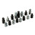 Hand Carved Grey Marble-Black Obsidian Chess Pieces Set 'Sophisticate'