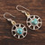 Wheel-Shaped Citrine and Composite Turquoise Earrings 'Wheel in the Sky'