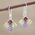 Multicolored Gemstone Flower Dangle Earrings 'Sparkling Flower'