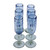 Hand Blown Blue Recycled Glass Champagne Flutes Set of 6 'Fiesta Azul'