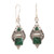 Malachite Cabochon and Sterling Silver Dangle Earrings 'Green Ocean'