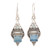 Chalcedony Cabochon and Sterling Silver Dangle Earrings 'Oceans of Blue'