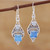 Chalcedony Cabochon and Sterling Silver Dangle Earrings 'Oceans of Blue'