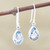 Teardrop Faceted Blue Topaz Silver Dangle Earrings 'Blue Droplets'