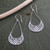 Floral Sterling Silver Dangle Earrings from Bali 'Flower Swing'