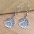 Hand Crafted Sterling Silver Dangle Earrings 'Agung Peak'