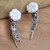 Sterling Silver and Garnet Climber Earrings 'White Jepun'