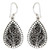 Balinese Style Sterling Silver Dangle Earrings 'Balinese Fern'