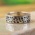 Sunflower Band Ring in 950 Taxco Silver 'Sunflower Garland'