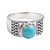 Natural Turquoise and 950 Silver Cocktail Ring 'Elegant Fretwork'