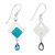 Turquoise and Blue Topaz 950 Silver Dangle Earrings 'Mixed Blues'