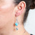 Turquoise and Blue Topaz 950 Silver Dangle Earrings 'Mixed Blues'