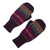 Dark Purple and Multicolored 100 Alpaca Mittens 'Inca Aubergine'