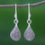 950 Silver Handmade Floral Droplet Dangle Earrings 'Flower Drop'