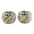 Glass Mosaic Tealight Candleholders Pair 'Festive Rainbow' Glass Mosaic Tealight Candleholders Pair 'Festive Rainbow'