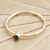 Green Quartz Gold Plated Solitaire Ring 'Subtly Sweet'