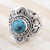 Reconstituted Turquoise and Sterling Silver Cocktail Ring 'Aura in Blue'
