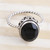 Black Onyx and Sterling Silver Cocktail Ring 'Midnight Hearts'