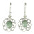 Flower Shaped Jade Dangle Earrings 'Mixco Flora in Light Green'