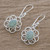 Flower Shaped Jade Dangle Earrings 'Mixco Flora in Light Green'