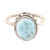 Oval Larimar Cabochon Sterling Silver Ring 'Endless Summer Sky'