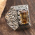 Unique Men's Citrine and Sterling Silver Ring 'Sultan's Pride'