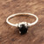 Black Onyx Cabochon Sterling Silver Ring 'Magical Orb'