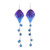 Blue and Purple Natural Orchid Earrings 'Orchid Kite in Blue'