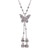 950 Silver Butterfly Pendant Lariat Necklace 'Butterfly Passion'