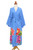 Blue and Multicolored Floral Rayon Robe 'Beautiful Flowers in Blue'