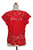 Red Floral Openwork and Embroidered Rayon Top 'Rose Mallow in Red'