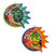 Sun and Moon Ceramic Wall Art Pair 'Romantic Eclipse'