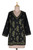 Black Cotton Tunic with Hand Embroidered Details 'Midnight in the Garden'