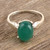 Green Onyx Cabochon Single Stone Ring 'Vernal Pool'