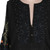 Black Polyester Handkerchief Hem Embroidered Dress 'Dazzling Midnight'