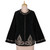 Black Velvet Embroidered Zip-Front Jacket 'Midnight Glamour'