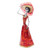 Hand Crafted Papier Mache Catrina Sculpture with Hat 'Catrina in Red'