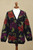 Alpaca Intarsia Knit Cardigan In Multicolored Floral 'Cusco Flowers in Black'