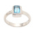 Faceted Rectangle Blue Topaz Sterling Silver Ring 'Blue Tablet'