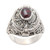 Garnet cabochon Locket Sterling Silver Cocktail Ring 'The Secret in Red'