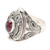 Garnet cabochon Locket Sterling Silver Cocktail Ring 'The Secret in Red'