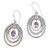 Concentric Circle Amethyst Earrings Balinese Motif 'Inner Circles in Purple'