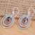 Concentric Circle Amethyst Earrings Balinese Motif 'Inner Circles in Purple'