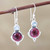 Sterling Silver Garnet and Blue Topaz Dangle Earrings 'Harmony Delight'