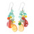 Multi-gemstone Dangle Earrings on Sterling Silver Hooks 'Candy Mood'