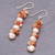 Cultured Freshwater Pearl Quartz Chalcedony Dangle Earrings 'Bellini Bubbles'