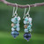 Blue-Green Gemstone Cluster Dangle Earrings 'Winter'