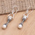 Hourglass Cultured Pearl and Sterling Silver Dangle Earrings 'Idle Hours'