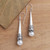 Sterling Silver Cone Dangle Earrings with Cultured Pearl 'Bali Cornet'
